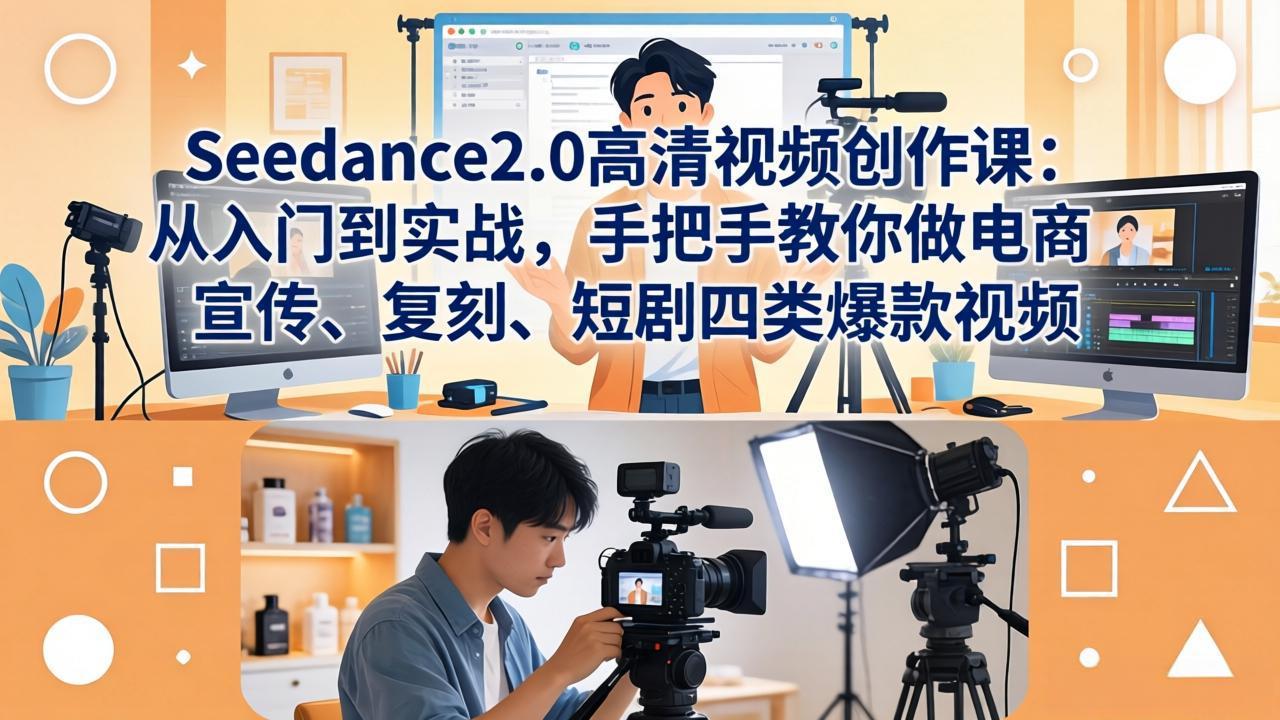 Seedance2.0高清视频创作课：从入门到实战，手把手教你做电商、宣传、复刻、短剧四类爆款视频-心思维创富网_网上创业教程_网络创业项目