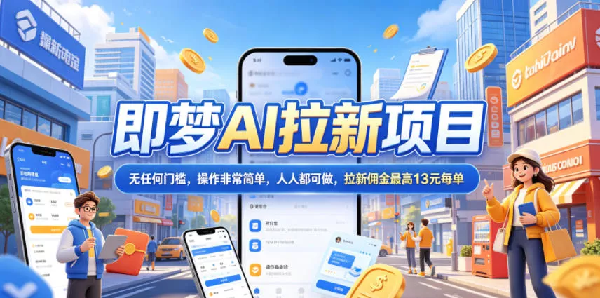 2026年即梦AI拉新项目最新玩法，无任何门槛，操作非常简单，人人都可做，拉新佣金最高13米每单(更新08月07日)-心思维创富网_网上创业教程_网络创业项目
