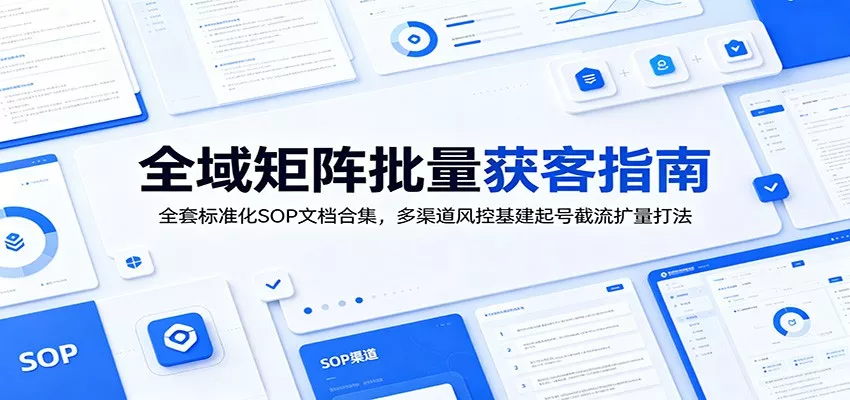 全域矩阵批量获客指南：全套标准化SOP文档合集，多渠道风控基建起号截流扩量打法-心思维创富网_网上创业教程_网络创业项目