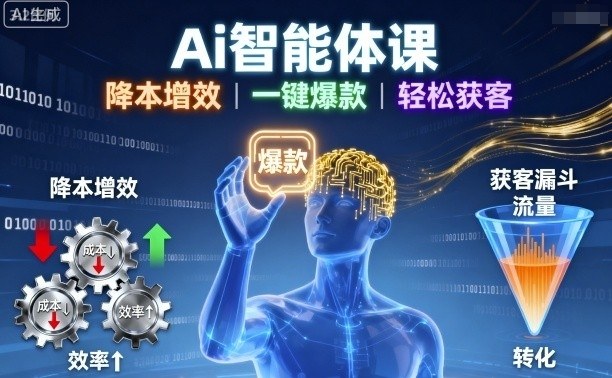 Ai智能体课，降本增效，一键爆款，轻松获客-心思维创富网_网上创业教程_网络创业项目