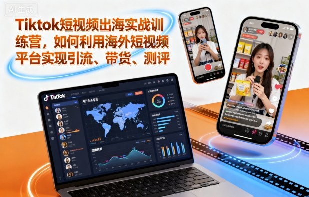 Tiktok短视频出海实战训练营，如何利用海外短视频平台实现引流、带货、测评-心思维创富网_网上创业教程_网络创业项目