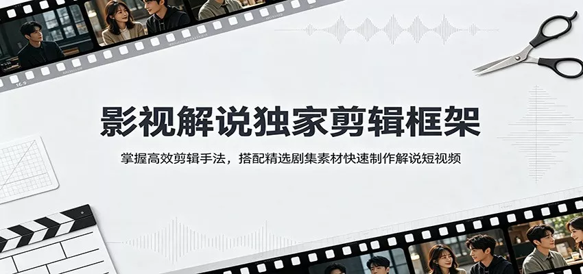 影视解说独家剪辑框架：掌握高效剪辑手法，搭配精选剧集素材快速制作解说短视频-心思维创富网_网上创业教程_网络创业项目
