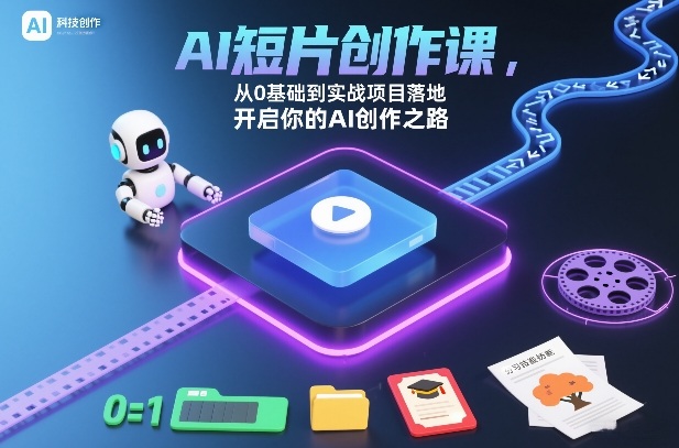 AI短片创作课，从0基础到实战项目落地，开启你的AI创作之路-心思维创富网_网上创业教程_网络创业项目