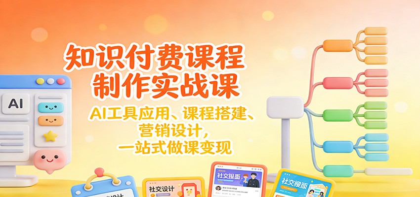 知识付费课程制作实战课：AI工具应用 、课程搭建、营销设计，一站式做课变现-心思维创富网_网上创业教程_网络创业项目