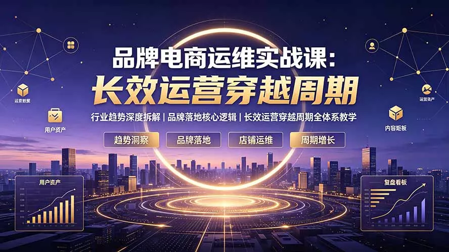 品牌电商运维实战课：行业趋势深度拆解｜品牌落地核心逻辑｜长效运营穿越周期全体系教学-心思维创富网_网上创业教程_网络创业项目