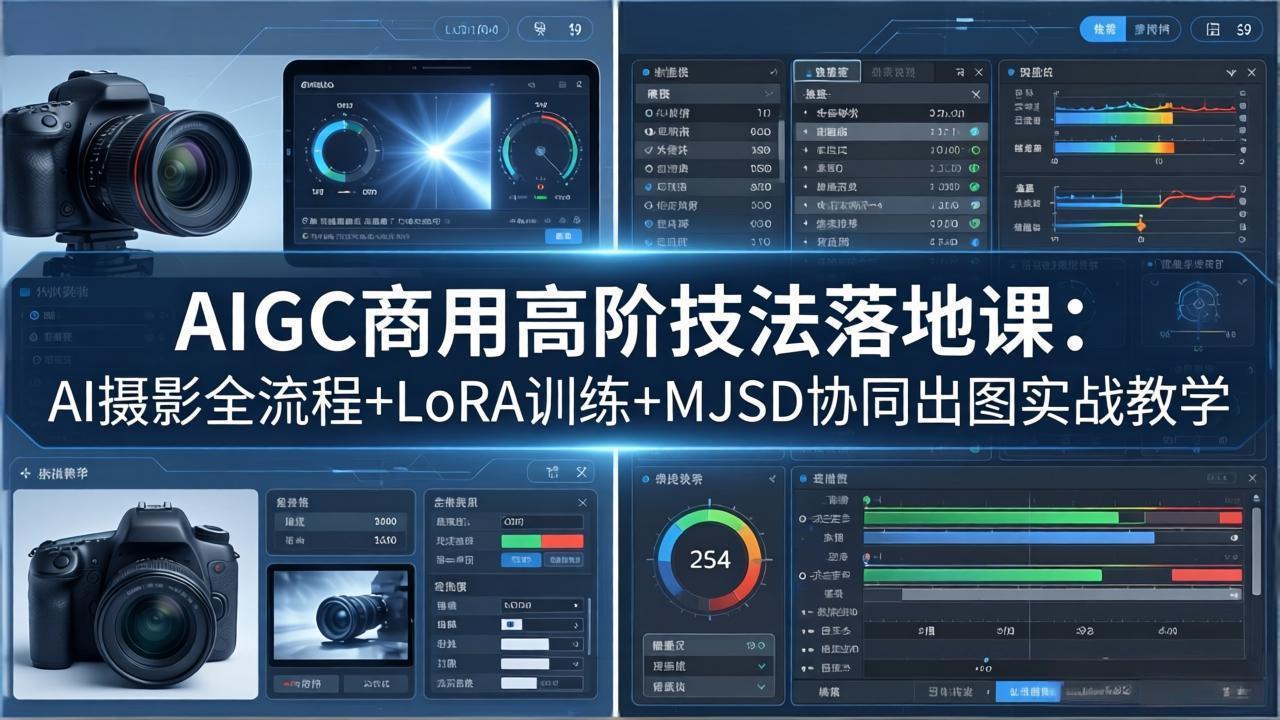AIGC商用高阶技法落地课：AI摄影全流程+LoRA训练+MJSD协同出图实战教学-心思维创富网_网上创业教程_网络创业项目
