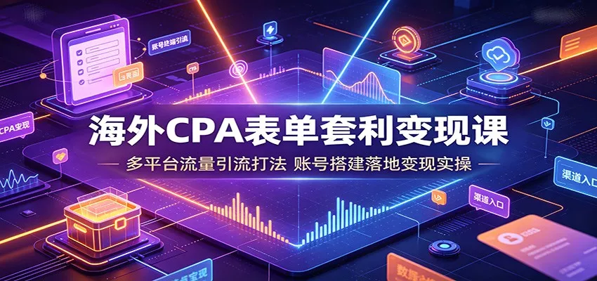 海外CPA表单套利变现课：多平台流量引流打法，账号搭建落地变现实操-心思维创富网_网上创业教程_网络创业项目