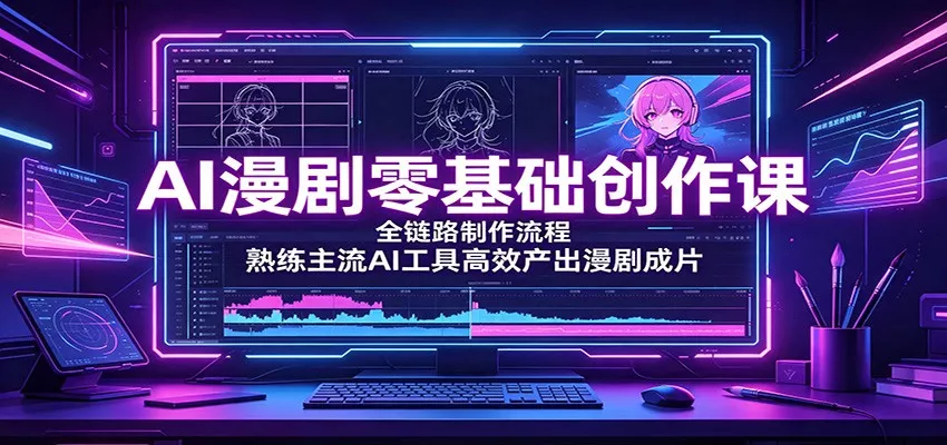 AI漫剧零基础创作课：全链路制作流程，熟练主流AI工具高效产出漫剧成片-心思维创富网_网上创业教程_网络创业项目