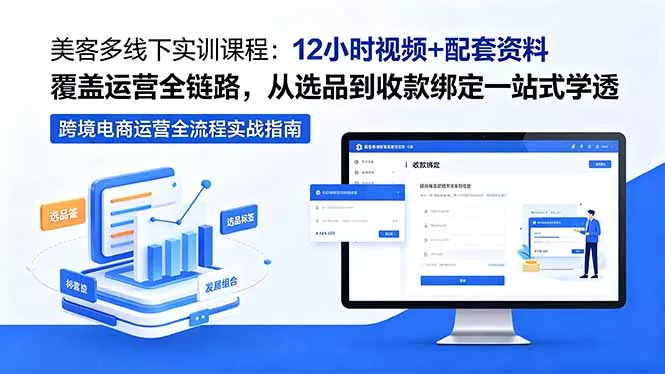 美客多线下实训课程：12小时视频+配套资料覆盖运营全链路，从选品到收款绑定一站式学透-心思维创富网_网上创业教程_网络创业项目