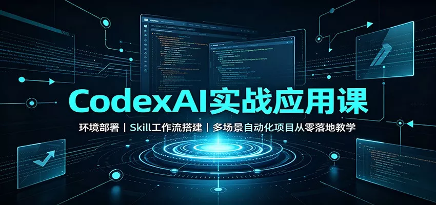 CodexAI实战应用课：环境部署Skill工作流搭建，多场景自动化项目从零落地教学-心思维创富网_网上创业教程_网络创业项目