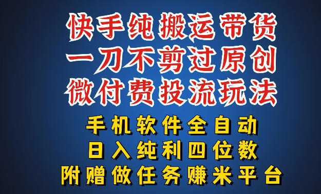最新黑科技快手搬运带货方法，手机就能操作，轻松带你日入四位数【揭秘】-心思维创富网_网上创业教程_网络创业项目