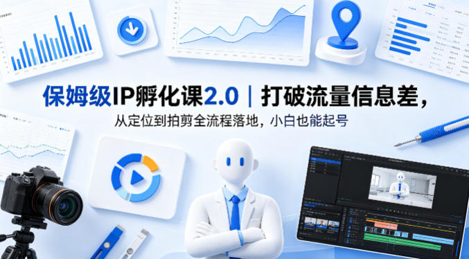 保姆级IP孵化课2.0｜打破流量信息差，从定位到拍剪全流程落地，小白也能起号-心思维创富网_网上创业教程_网络创业项目