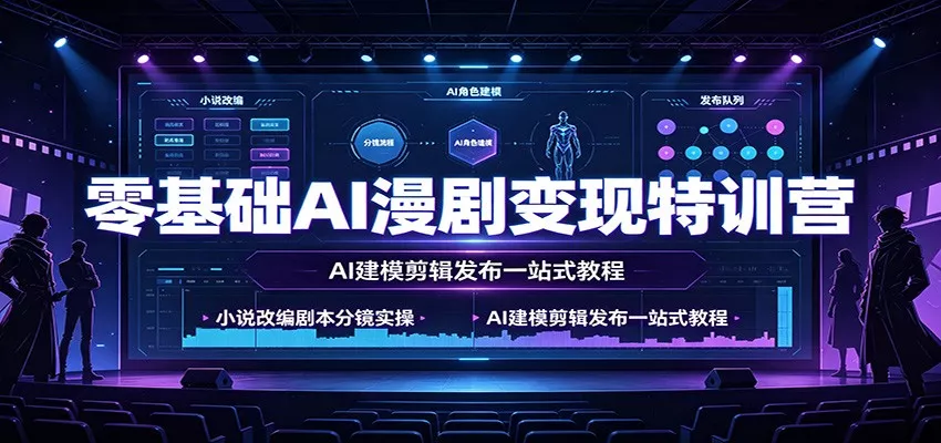 零基础AI漫剧变现特训营：小说改编剧本分镜实操，AI建模剪辑发布一站式教程-心思维创富网_网上创业教程_网络创业项目