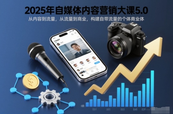 2025年自媒体内容营销大课5.0，从内容到流量，从流量到商业，构建自带流量的个体商业体-心思维创富网_网上创业教程_网络创业项目