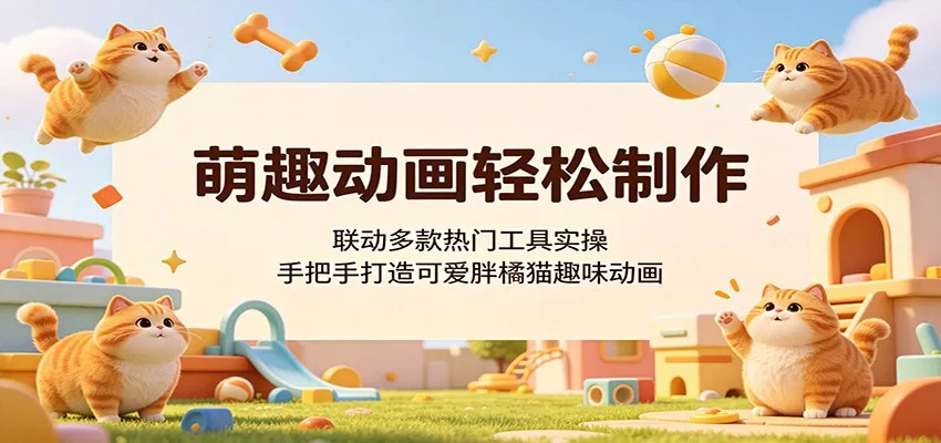 萌趣动画轻松制作，联动多款热门工具实操，手把手打造可爱胖橘猫趣味动画-心思维创富网_网上创业教程_网络创业项目