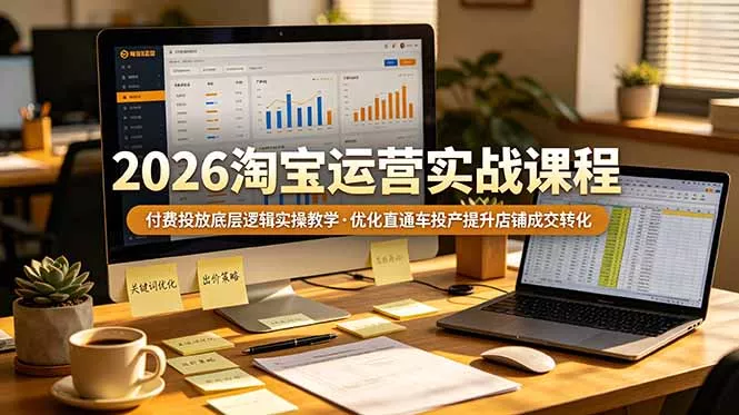 2026 淘宝运营实战课程，付费投放底层逻辑实操教学，优化直通车投产提升店铺成交转化-心思维创富网_网上创业教程_网络创业项目