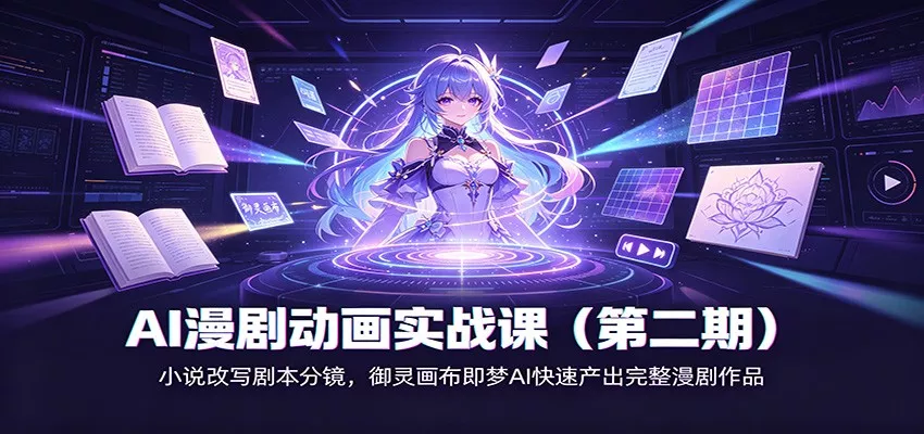 AI漫剧动画实战课(第二期)：小说改写剧本分镜，御灵画布即梦AI快速产出完整漫剧作品-心思维创富网_网上创业教程_网络创业项目