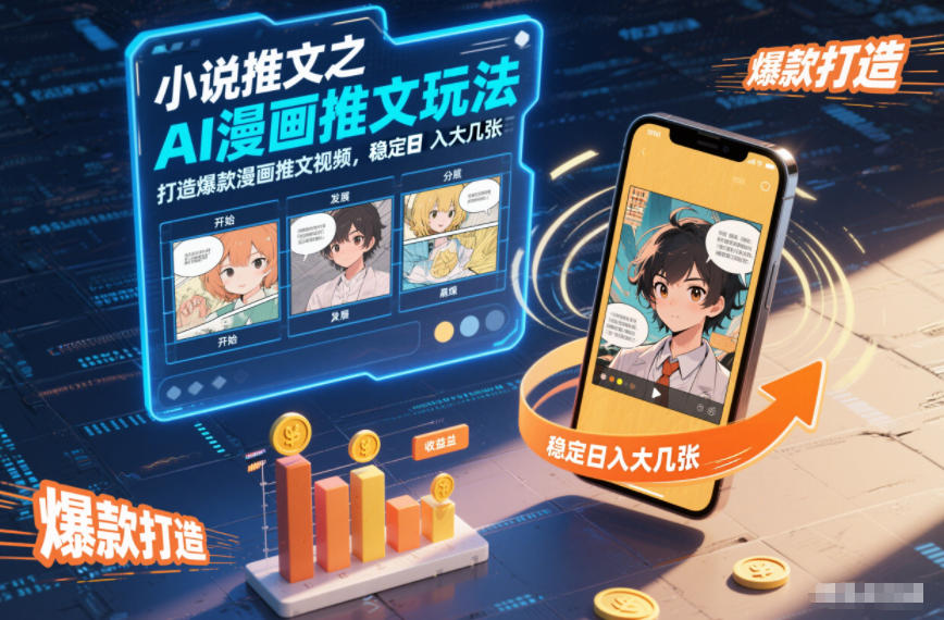 小说推文之AI漫画推文玩法，打造爆款漫画推文视频，稳定日入大几张-心思维创富网_网上创业教程_网络创业项目
