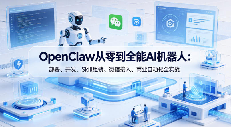 OpenClaw从零到全能AI机器人：部署、开发、Skill组装、微信接入、商业自动化全实战-心思维创富网_网上创业教程_网络创业项目