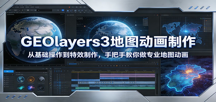 GEOlayers3地图动画制作：从基础操作到特效制作，手把手教你做专业地图动画-心思维创富网_网上创业教程_网络创业项目