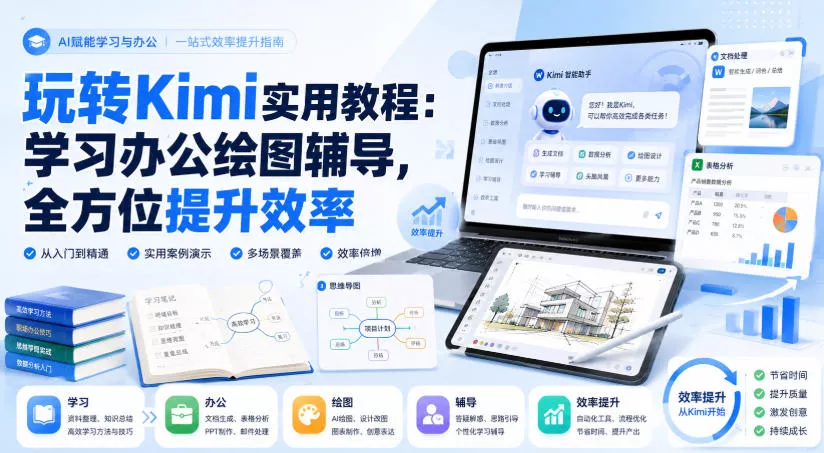 玩转Kimi实用教程：学习办公绘图辅导，全方位提升效率-心思维创富网_网上创业教程_网络创业项目