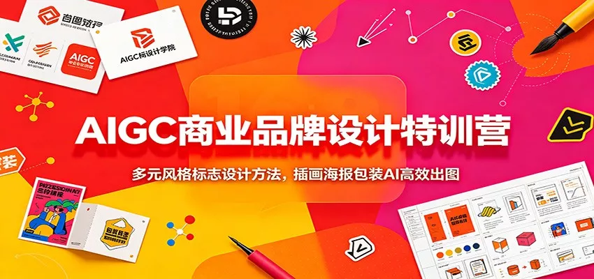 AIGC商业品牌设计特训营：多元风格标志设计方法，插画海报包装AI高效出图-心思维创富网_网上创业教程_网络创业项目