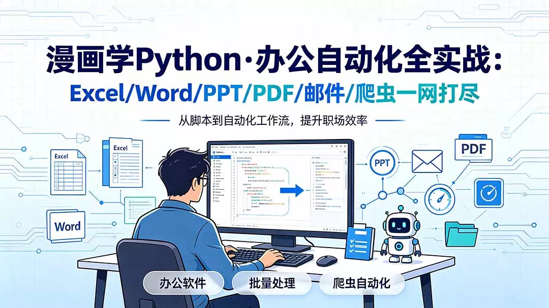漫画学Python·办公自动化全实战：Excel/Word/PPT/PDF/邮件/爬虫一网打尽-心思维创富网_网上创业教程_网络创业项目