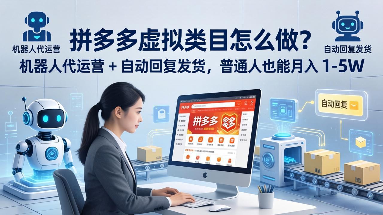 拼多多虚拟类目怎么做？机器人代运营 + 自动回复发货，普通人也能月入 1-5W-心思维创富网_网上创业教程_网络创业项目