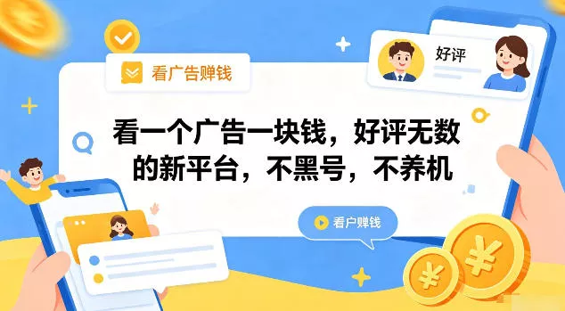 看一个广告一块钱，好评无数的新平台，不黑号，不养机【揭秘】-心思维创富网_网上创业教程_网络创业项目