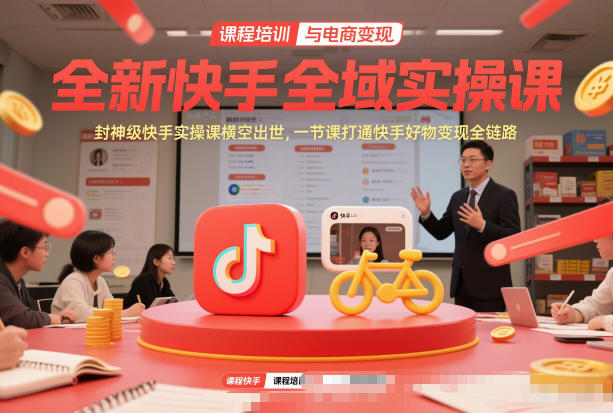 全新快手全域实操课，封神级快手实操课横空出世，一节课打通快手好物变现全链路-心思维创富网_网上创业教程_网络创业项目