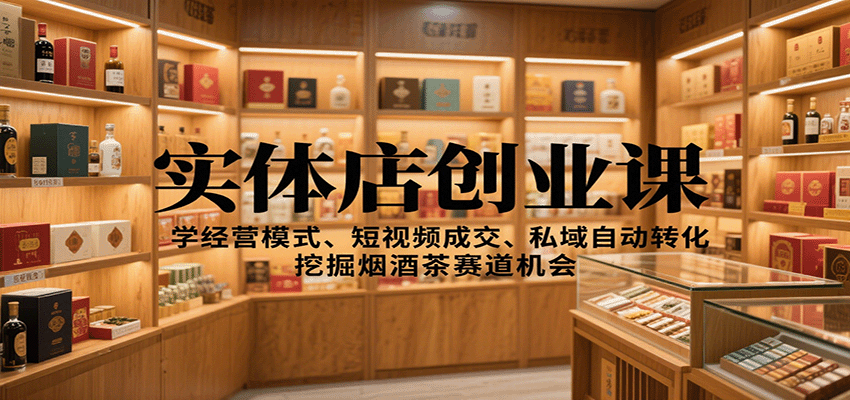 实体店创业课：学经营模式、短视频成交、私域自动转化，挖掘烟酒茶赛道机会-心思维创富网_网上创业教程_网络创业项目