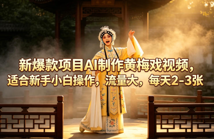 新爆款项目AI制作黄梅戏视频，适合新手小白操作，流量大，每天2-3张-心思维创富网_网上创业教程_网络创业项目