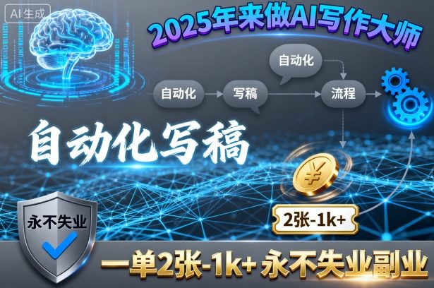 2025年来做AI写作大师，自动化写稿，一单2张-1k+，永不失业副业-心思维创富网_网上创业教程_网络创业项目