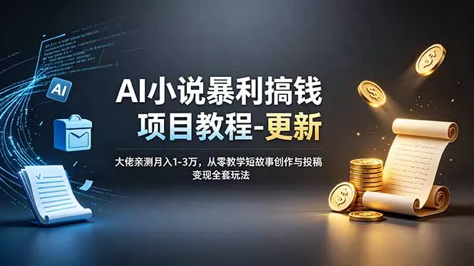 AI小说暴利搞钱项目教程-更新，大佬亲测月入1-3万，从零教学短故事创作与投稿变现全套玩法-心思维创富网_网上创业教程_网络创业项目
