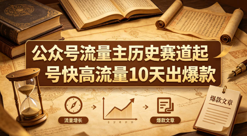 公众号流量主之历史赛道，起号快+高流量，10天就能出爆款！-心思维创富网_网上创业教程_网络创业项目