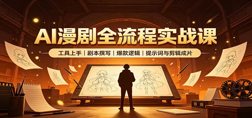 AI漫剧全流程实战课：工具上手、剧本撰写、爆款逻辑、提示词与剪辑成片-心思维创富网_网上创业教程_网络创业项目