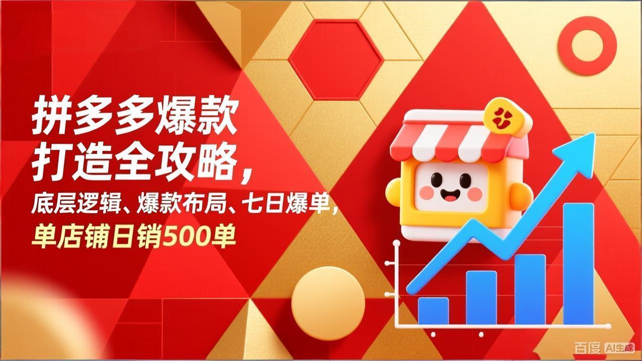 拼多多爆款打造全攻略，底层逻辑、爆款布局、七日爆单，单店铺日销500单-心思维创富网_网上创业教程_网络创业项目