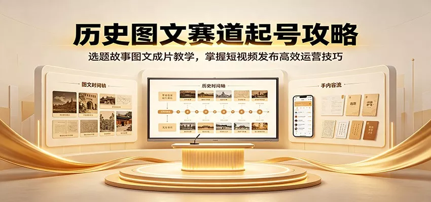 历史图文赛道起号攻略：选题故事图文成片教学，掌握短视频发布高效运营技巧-心思维创富网_网上创业教程_网络创业项目