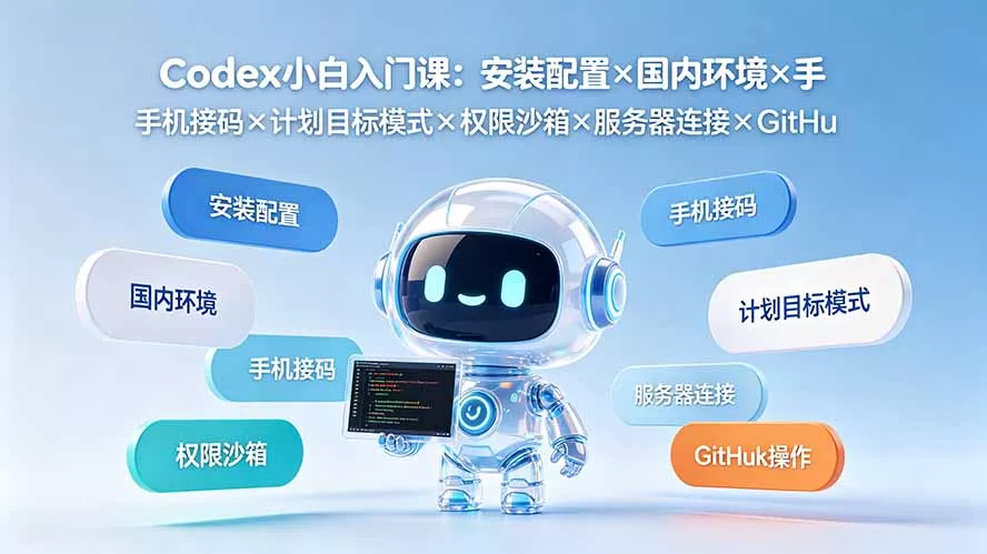 Codex小白入门课：安装配置×国内环境×手机接码×计划目标模式×权限沙箱×服务器连接×GitHub操作-心思维创富网_网上创业教程_网络创业项目