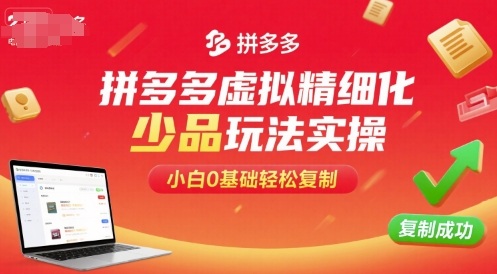 拼多多虚拟精细化少品玩法实操，小白0基础轻松复制-心思维创富网_网上创业教程_网络创业项目