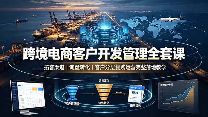 跨境电商客户开发管理全套课·拓客渠道｜询盘转化｜客户分层复购运营完整落地教学-心思维创富网_网上创业教程_网络创业项目