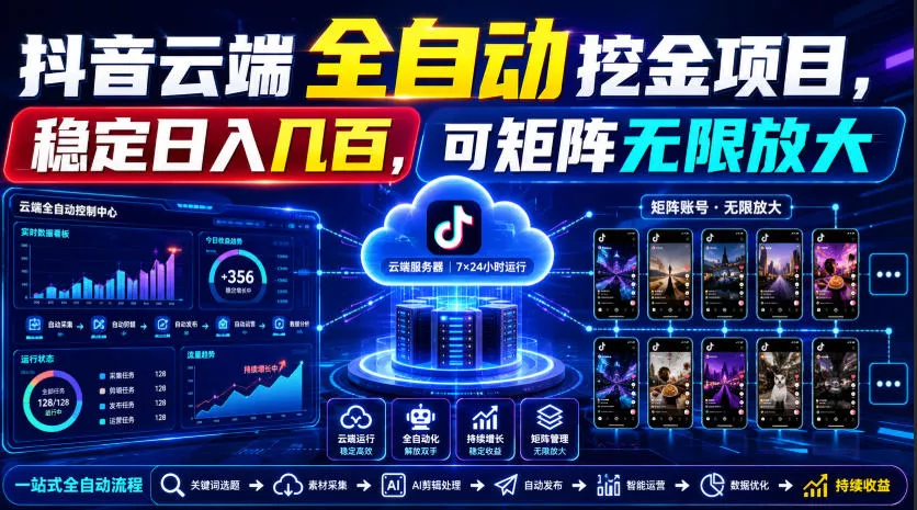Dy云端全自动挖金项目，稳定日入几百，可矩阵无限放大！【揭秘】-心思维创富网_网上创业教程_网络创业项目