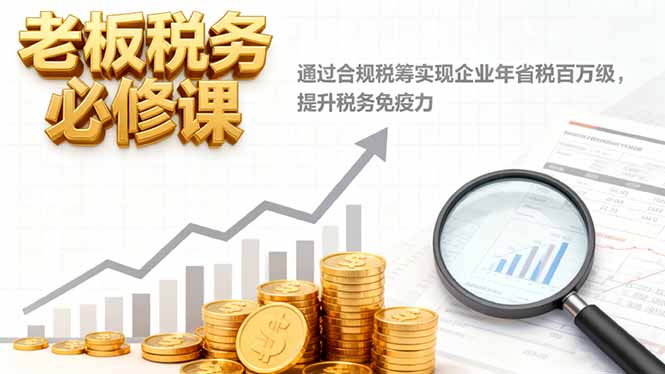 老板税务必修课，通过合规税筹实现企业年省税百万级，提升税务免疫力-心思维创富网_网上创业教程_网络创业项目