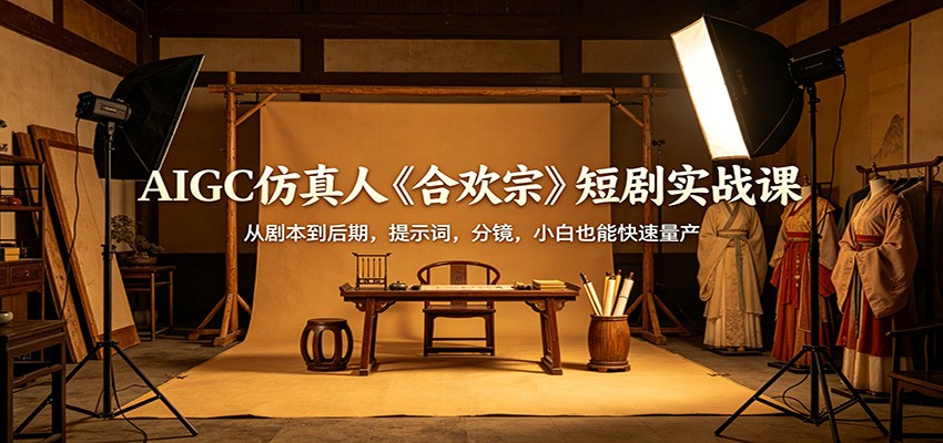 AIGC仿真人《合欢宗》短剧实战课：从剧本到后期，提示词，分镜，小白也能快速量产-心思维创富网_网上创业教程_网络创业项目