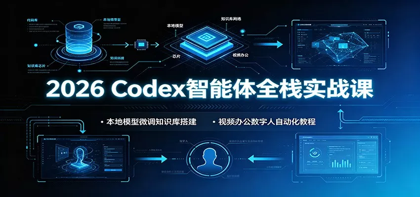 2026 Codex智能体全栈实战课：本地模型微调知识库搭建，视频办公数字人自动化教程-心思维创富网_网上创业教程_网络创业项目