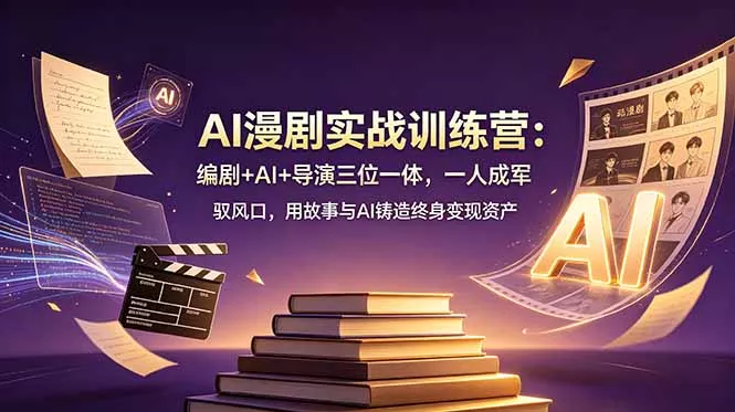 AI漫剧实战训练营：编剧+AI+导演三位一体，一人成军 驭风口，用故事与AI铸造终身变现资产-心思维创富网_网上创业教程_网络创业项目