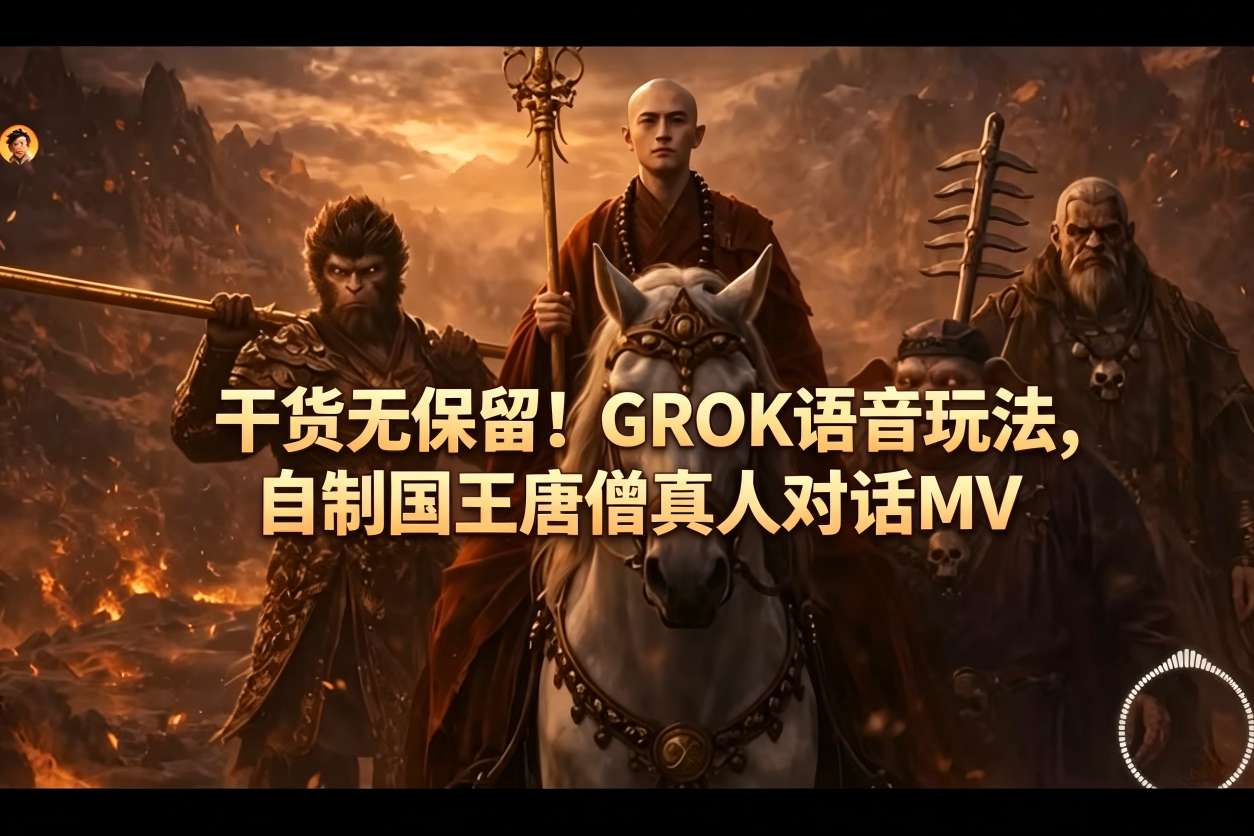 干货无保留！GROK语音玩法，自制国王唐僧真人对话MV-心思维创富网_网上创业教程_网络创业项目