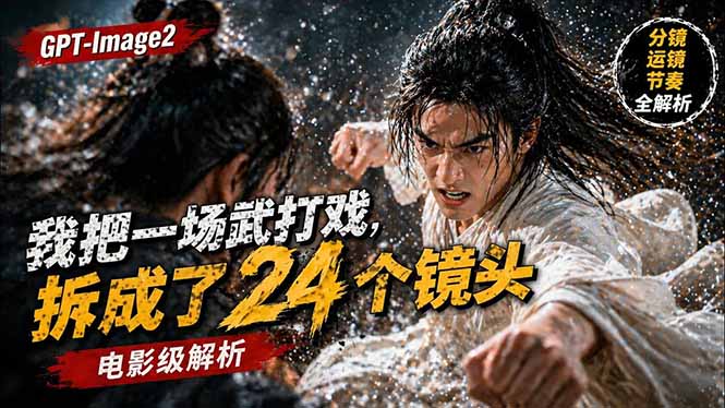 用GPT-Image2，把一段武打对决拆成24个连续镜头，从人物建立、动作衔接、运镜节奏，到情绪爆发-心思维创富网_网上创业教程_网络创业项目