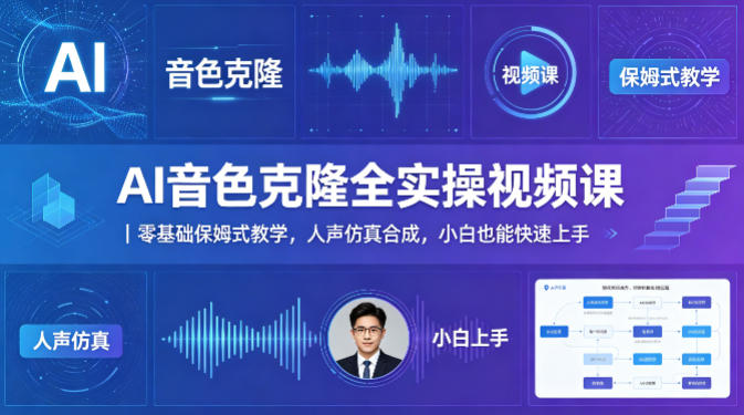 AI音色克隆全实操视频课｜零基础保姆式教学，人声仿真合成，小白也能快速上手-心思维创富网_网上创业教程_网络创业项目