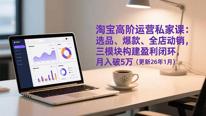 淘宝高阶运营私家课：选品、爆款、全店动销，三模块构建盈利闭环，月入破5万(更新26年1月-心思维创富网_网上创业教程_网络创业项目